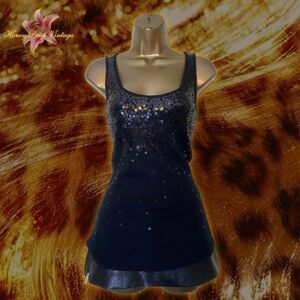 Fleurish Black Sequin Scoop-Neck Racerback Ribbed Tank